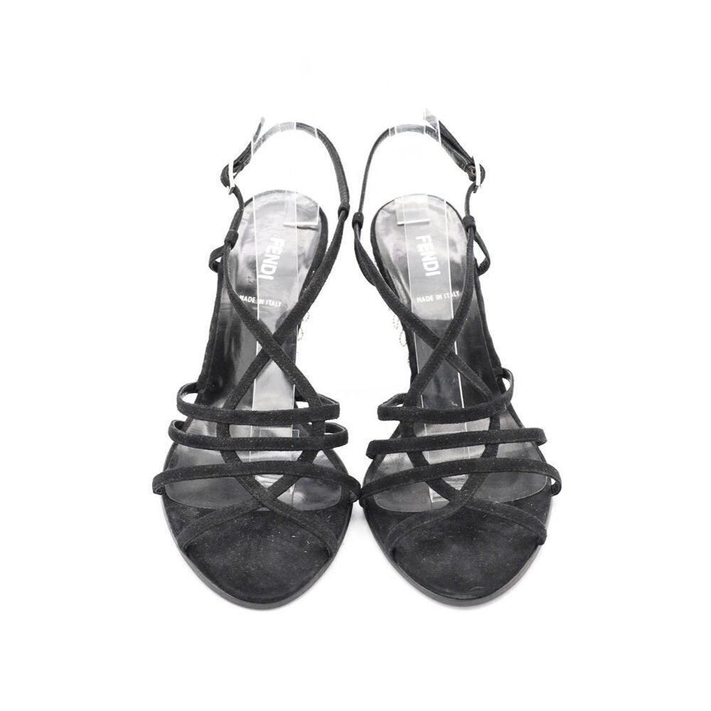 FENDI Chain Detail Suede Sandals - Picture 2 of 13